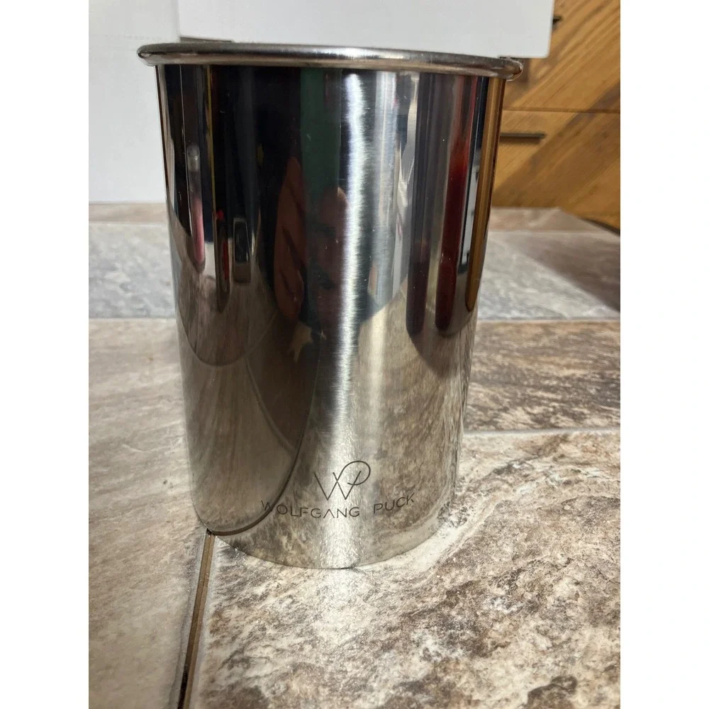 Wolfgang Puck Stainless Steel Utensil Holder Kitchen Tool Crock Silver 6 Inch